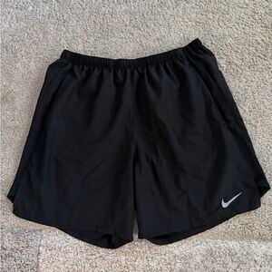 Nike Black Athletic Running Shorts with Reflective Swoosh